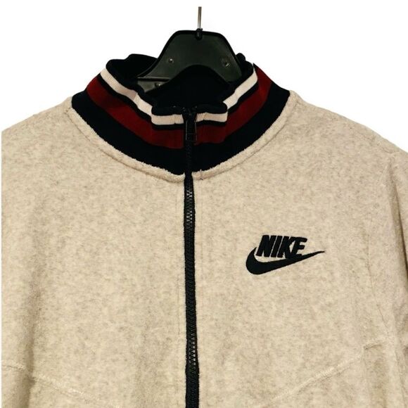 Nike Sportswear Light Gray French Terry Jacket Size Medium - Picture 2 of 8